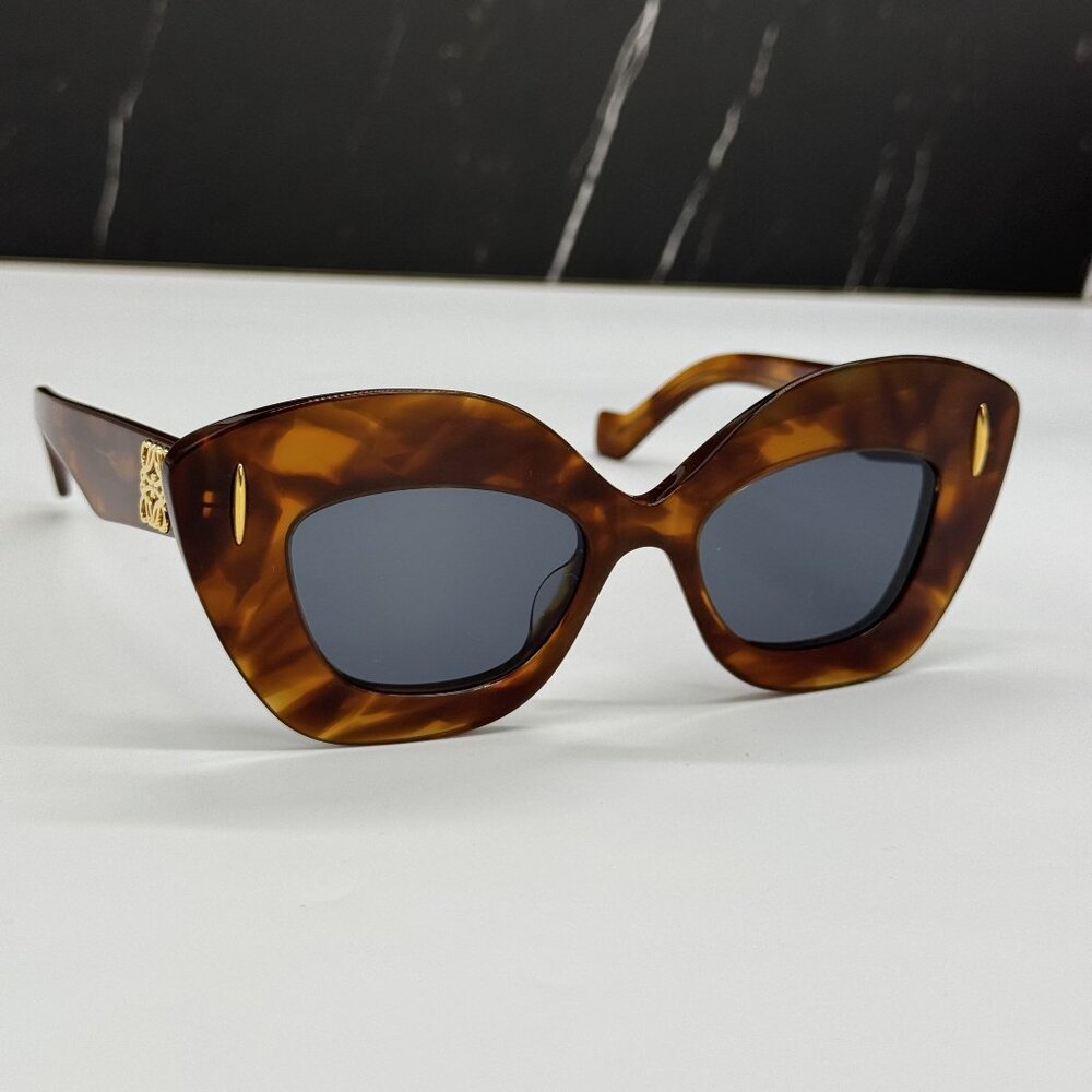 NEW LOEWE LW40127I 53V WOMEN SUNGLASSES HAVANA SQUARE LOEWE EYEWEAR